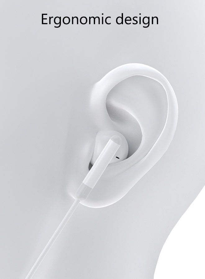 Wired Earphones with Lightning Connector, (Built-in Microphone and Volume Control) Compatible 14/13/12/SE/11/XR/XS/X/8/7, In-Ear White - Image 4